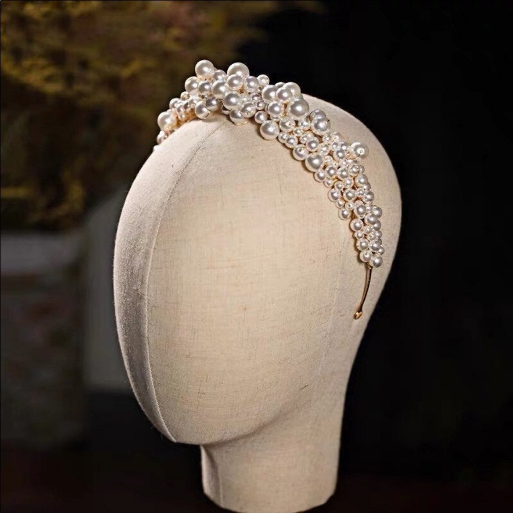 Handmade faux pearl headband
